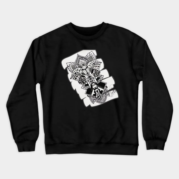 Ganesha Drawing Crewneck Sweatshirt by Evolve's Arts 